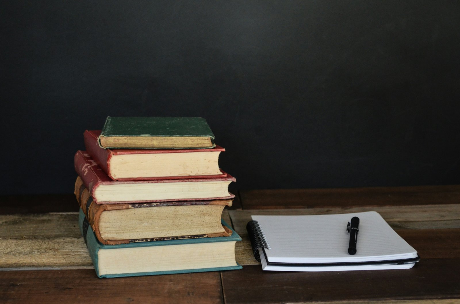 Books on desk